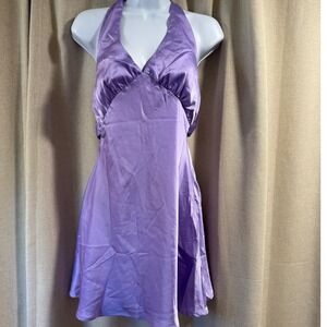 NWT Peppermayo Heavy Hearted Mini Dress Lavender Halter Open‎ Back Medium